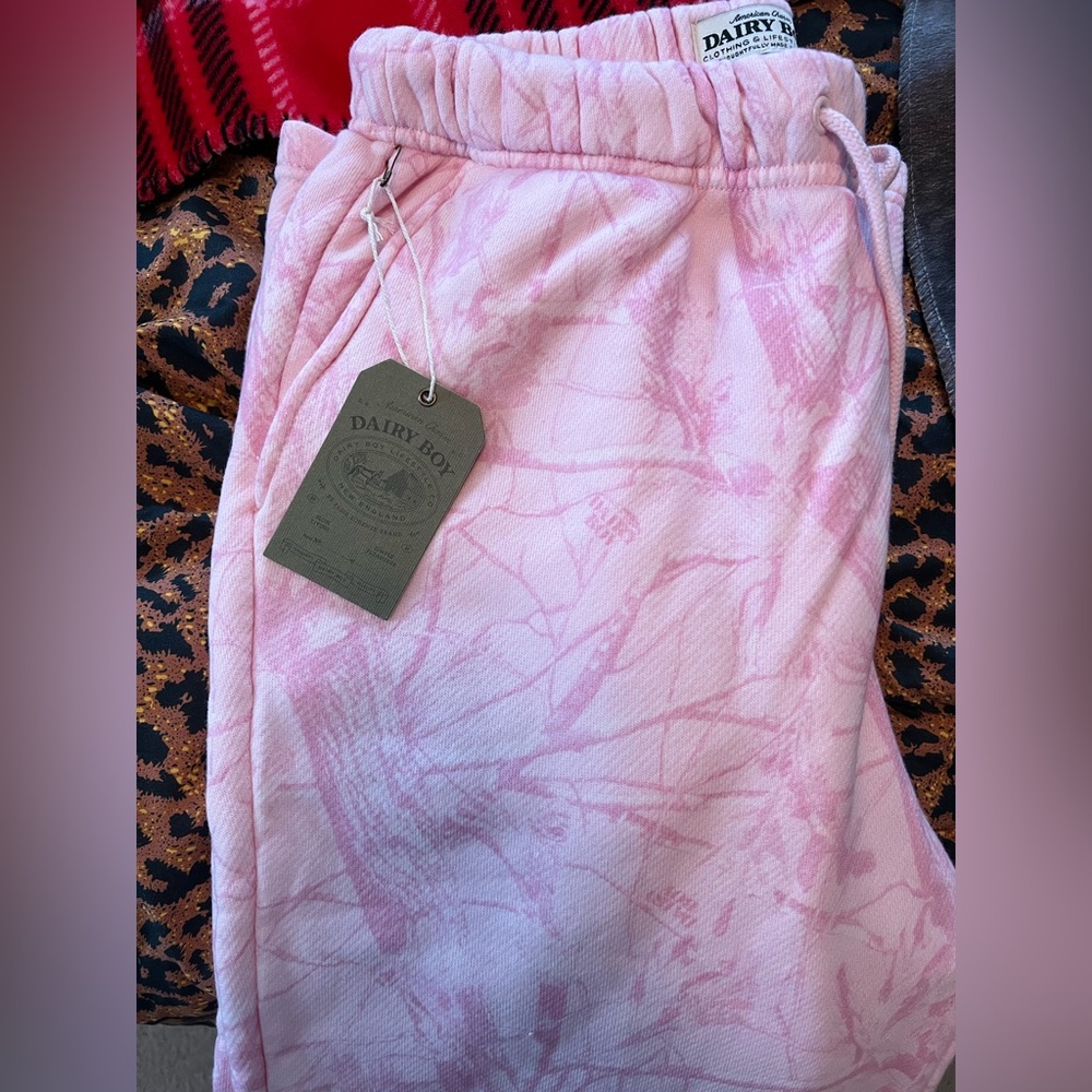 **SOLD. Dairy Boy Bubblegum Camo Straight Leg Sweatpants